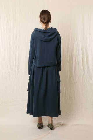 Kargo Cep Müslin Etek Takım Lacivert - 8