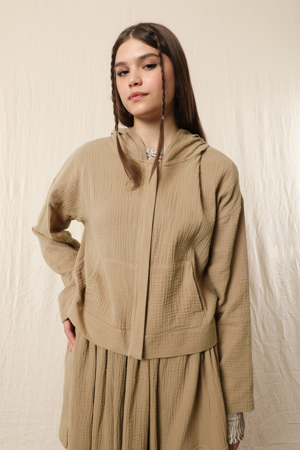 Kargo Cep Müslin Etek Takım Vizon - 5