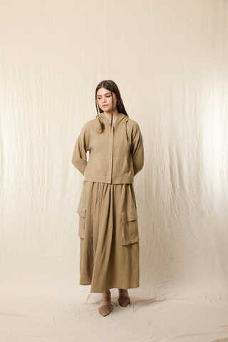 Kargo Cep Müslin Etek Takım Vizon - 6