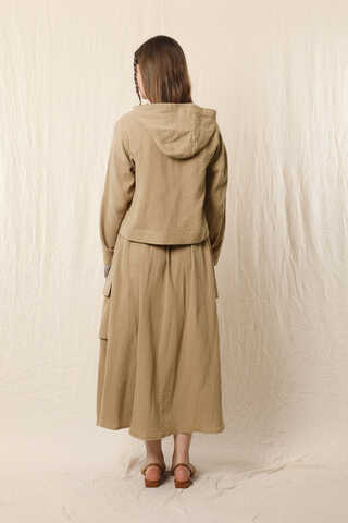 Kargo Cep Müslin Etek Takım Vizon - 7