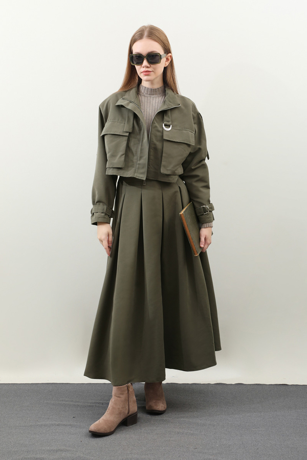 Kargo Cepli Etek Takım Haki - 2