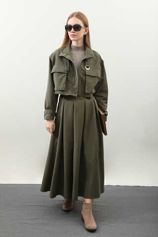 Kargo Cepli Etek Takım Haki - 3