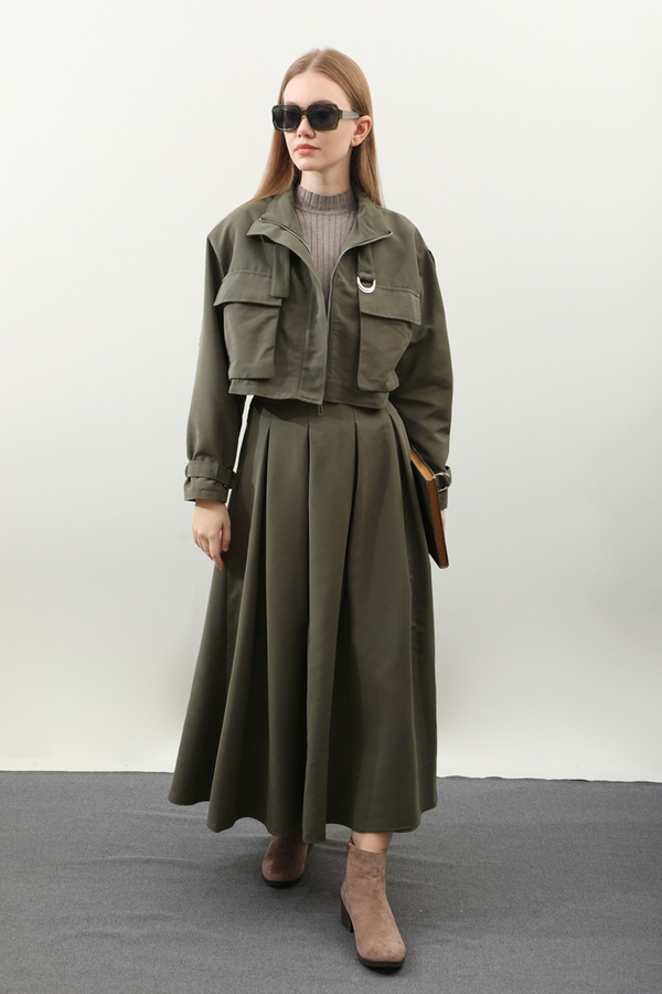 Kargo Cepli Etek Takım Haki - 3