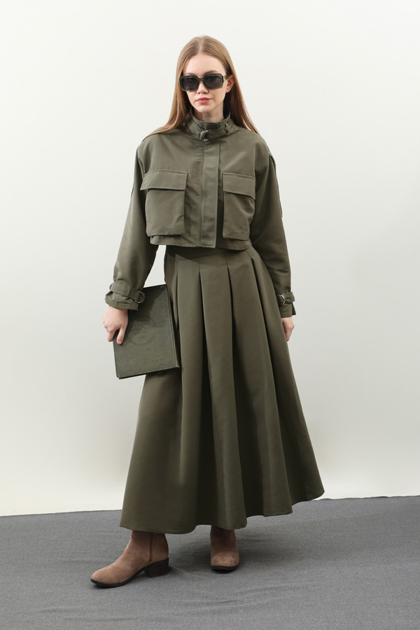 Kargo Cepli Etek Takım Haki - 8