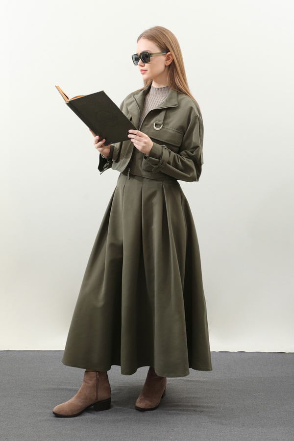 Kargo Cepli Etek Takım Haki - 4