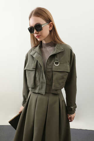 Kargo Cepli Etek Takım Haki - 7