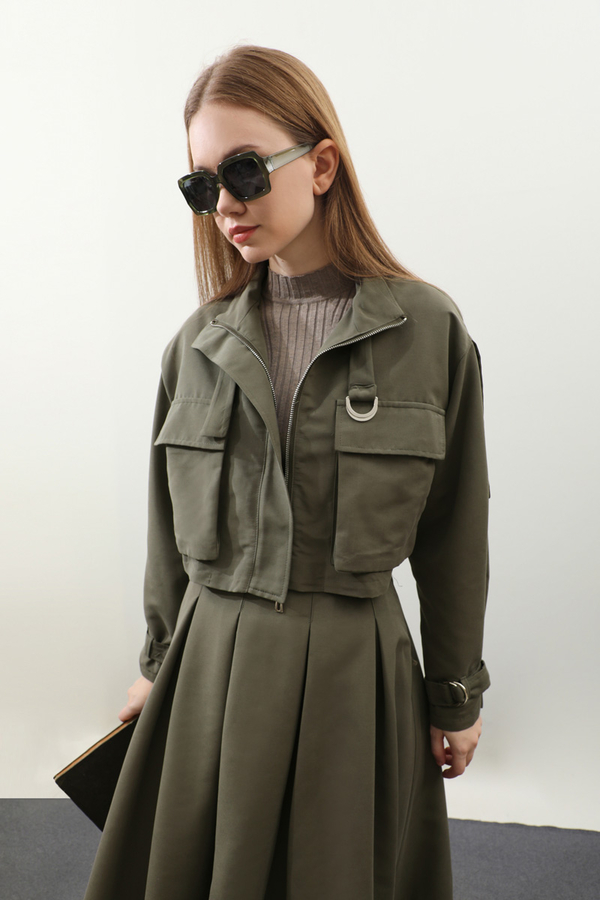 Kargo Cepli Etek Takım Haki - 7