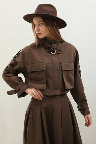 Kargo Cepli Etek Takım Kahverengi - 6