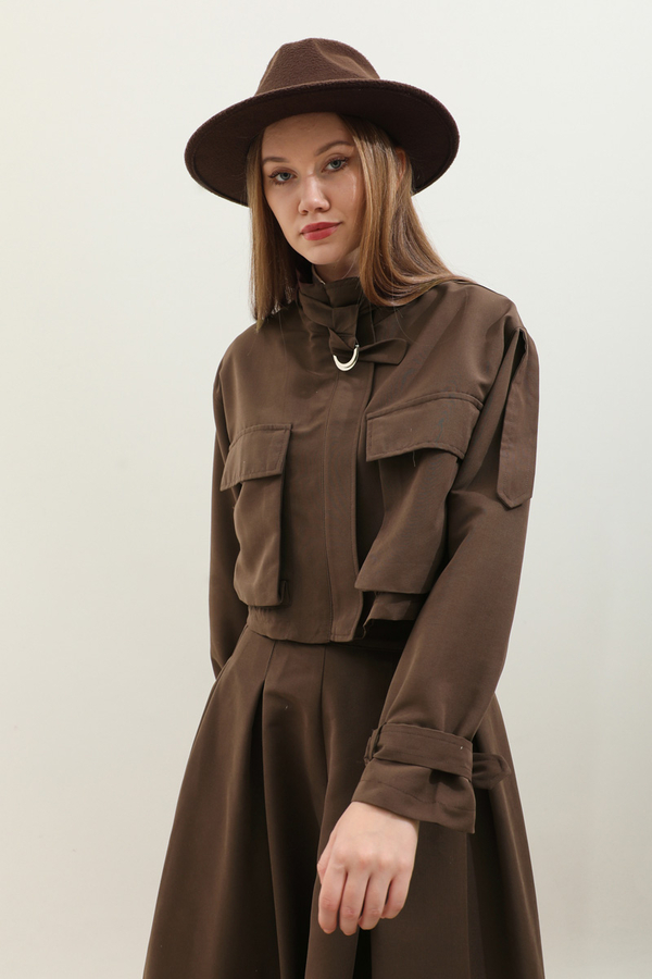 Kargo Cepli Etek Takım Kahverengi - 7