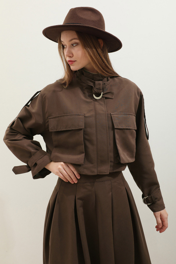 Kargo Cepli Etek Takım Kahverengi - 6