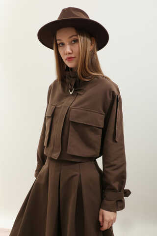 Kargo Cepli Etek Takım Kahverengi - 9