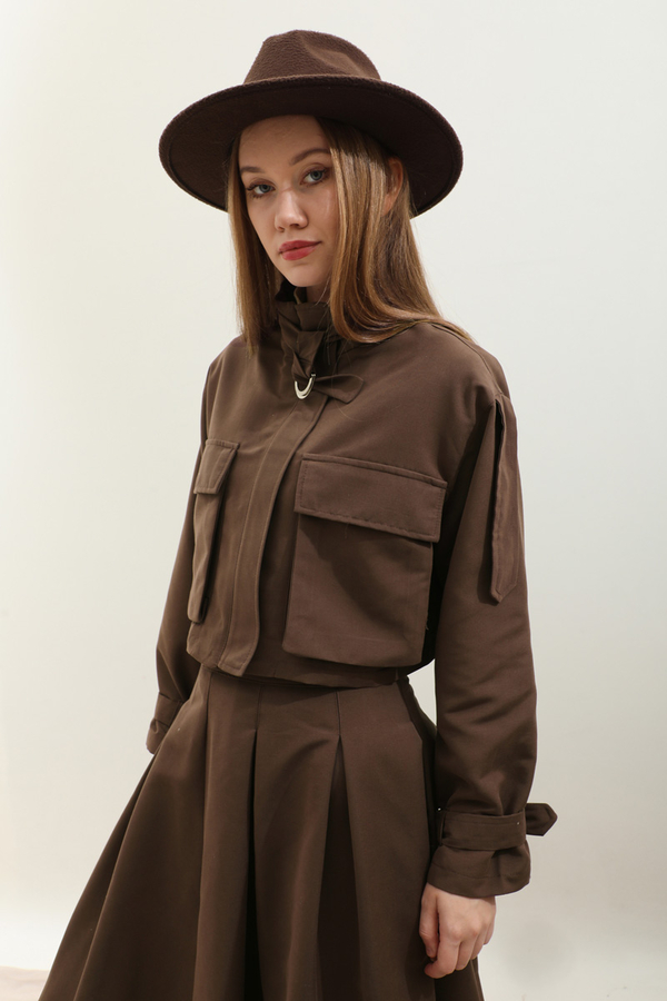 Kargo Cepli Etek Takım Kahverengi - 9