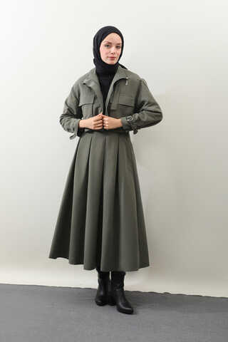 Kargo Cepli Etek Takım Koyu Haki - 1