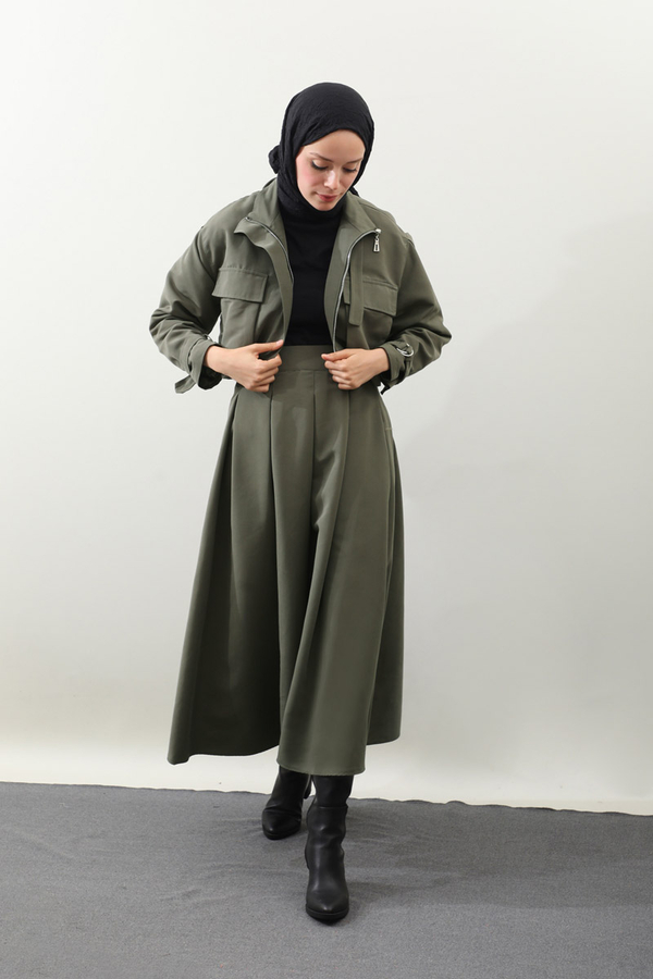 Kargo Cepli Etek Takım Koyu Haki - 2