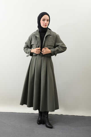 Kargo Cepli Etek Takım Koyu Haki - 3