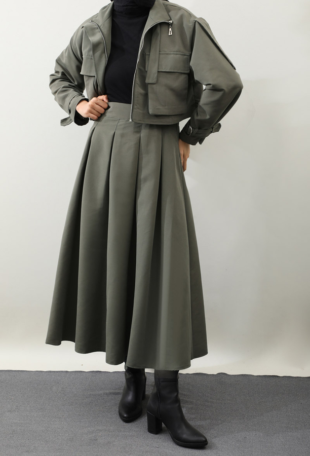 Kargo Cepli Etek Takım Koyu Haki - 4