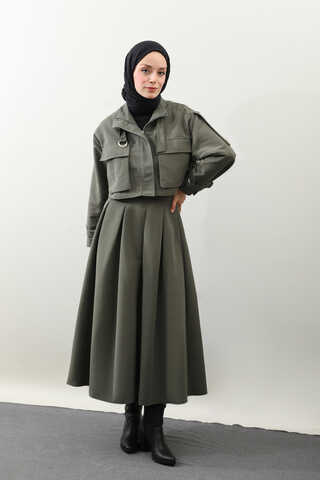 Kargo Cepli Etek Takım Koyu Haki - 5