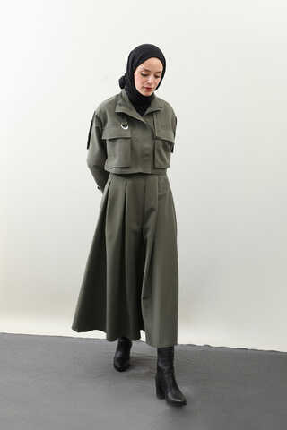 Kargo Cepli Etek Takım Koyu Haki - 6