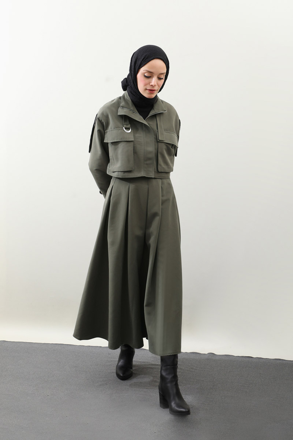 Kargo Cepli Etek Takım Koyu Haki - 6