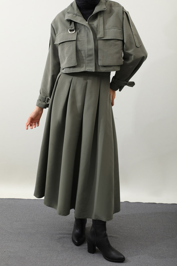 Kargo Cepli Etek Takım Koyu Haki - 7