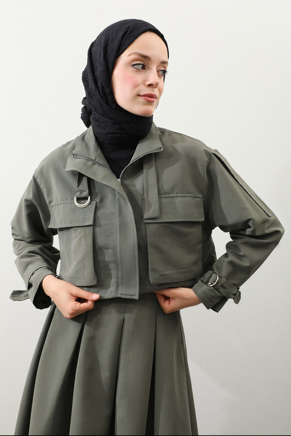 Kargo Cepli Etek Takım Koyu Haki - 8