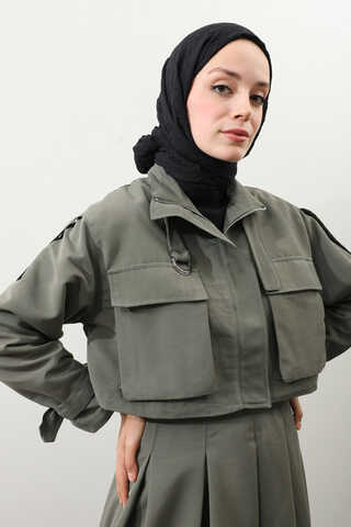 Kargo Cepli Etek Takım Koyu Haki - 9