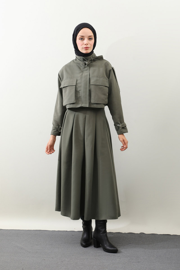 Kargo Cepli Etek Takım Koyu Haki - 10