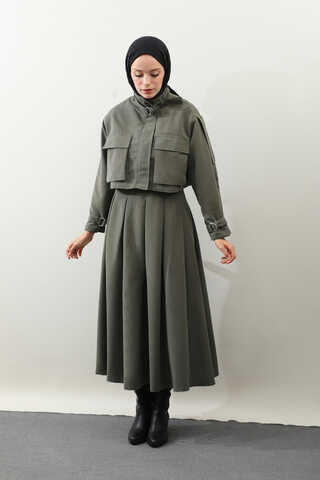 Kargo Cepli Etek Takım Koyu Haki - 11