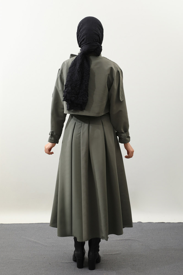 Kargo Cepli Etek Takım Koyu Haki - 15