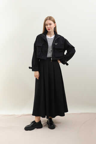 Kargo Cepli Etek Takım Siyah - 1