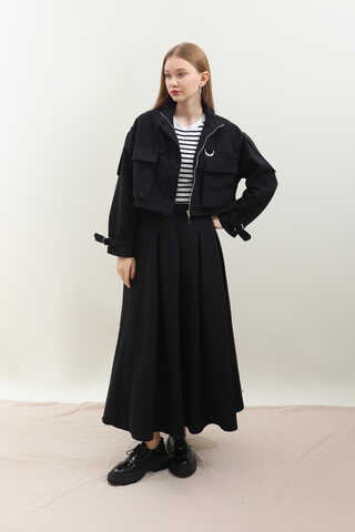 Kargo Cepli Etek Takım Siyah - 2