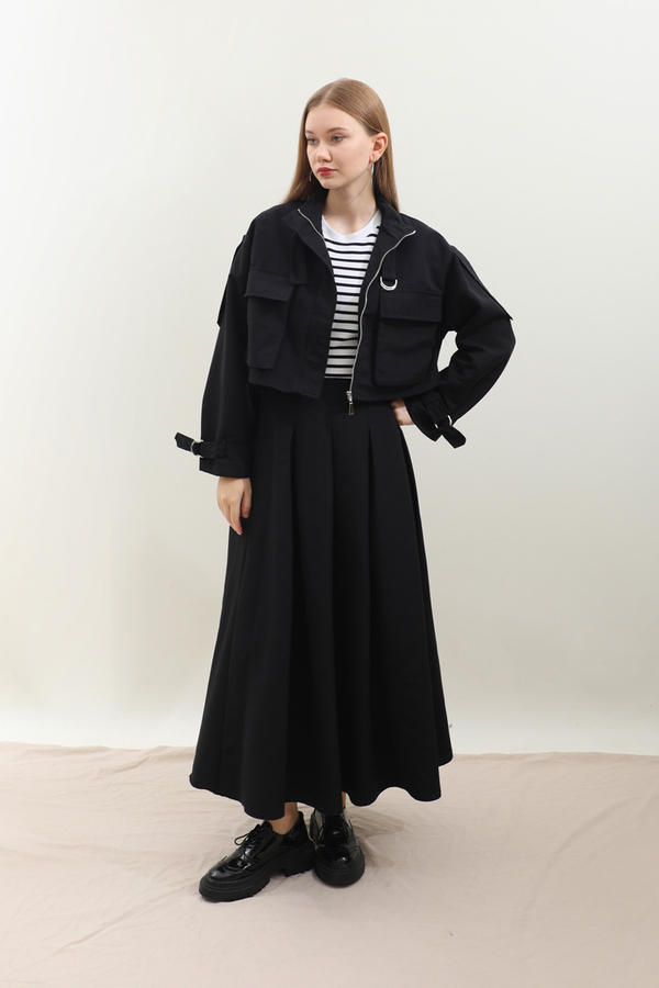 Kargo Cepli Etek Takım Siyah - 2