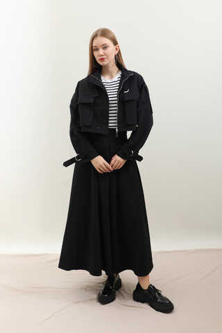 Kargo Cepli Etek Takım Siyah - 3