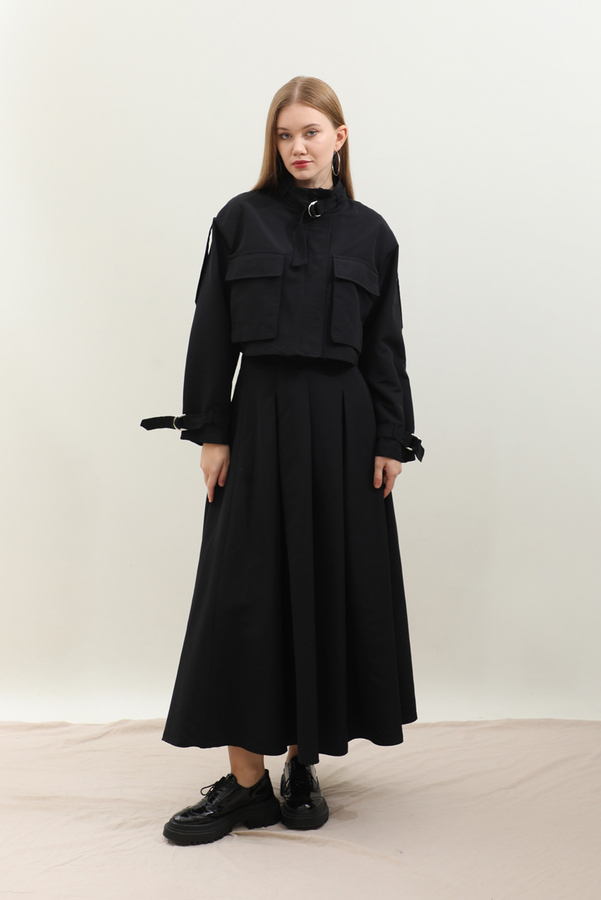 Kargo Cepli Etek Takım Siyah - 4