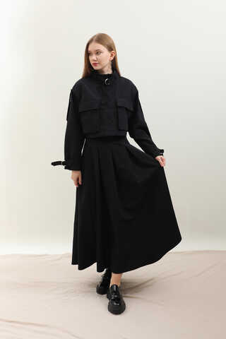 Kargo Cepli Etek Takım Siyah - 5