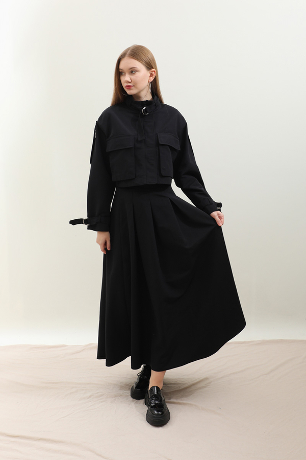 Kargo Cepli Etek Takım Siyah - 5