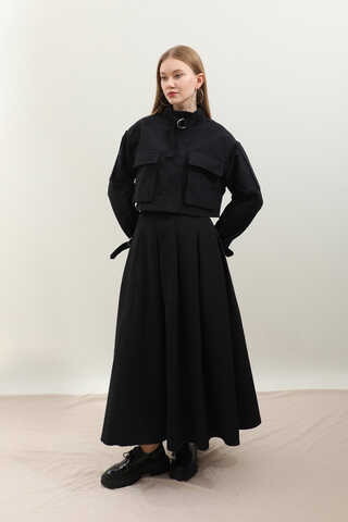 Kargo Cepli Etek Takım Siyah - 6