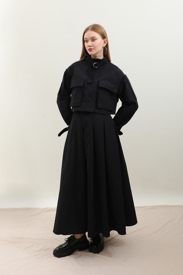 Kargo Cepli Etek Takım Siyah - 6