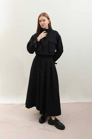 Kargo Cepli Etek Takım Siyah - 7