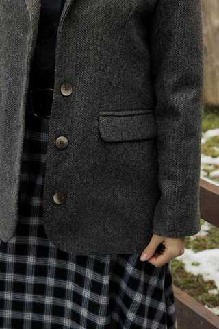 Kaşe Blazer Ceket Antrasit - 12