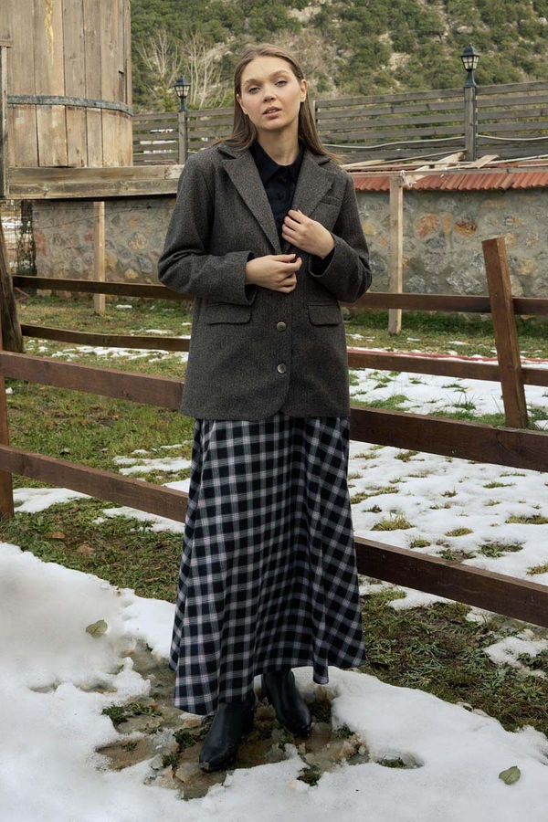 Kaşe Blazer Ceket Antrasit - 14