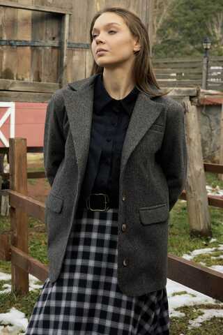 Kaşe Blazer Ceket Antrasit - 17