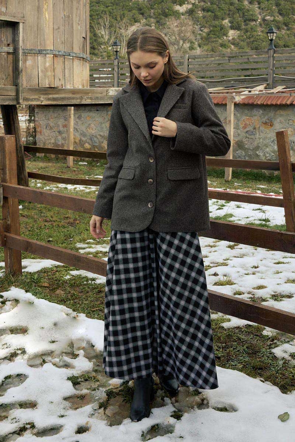 Kaşe Blazer Ceket Antrasit - 8
