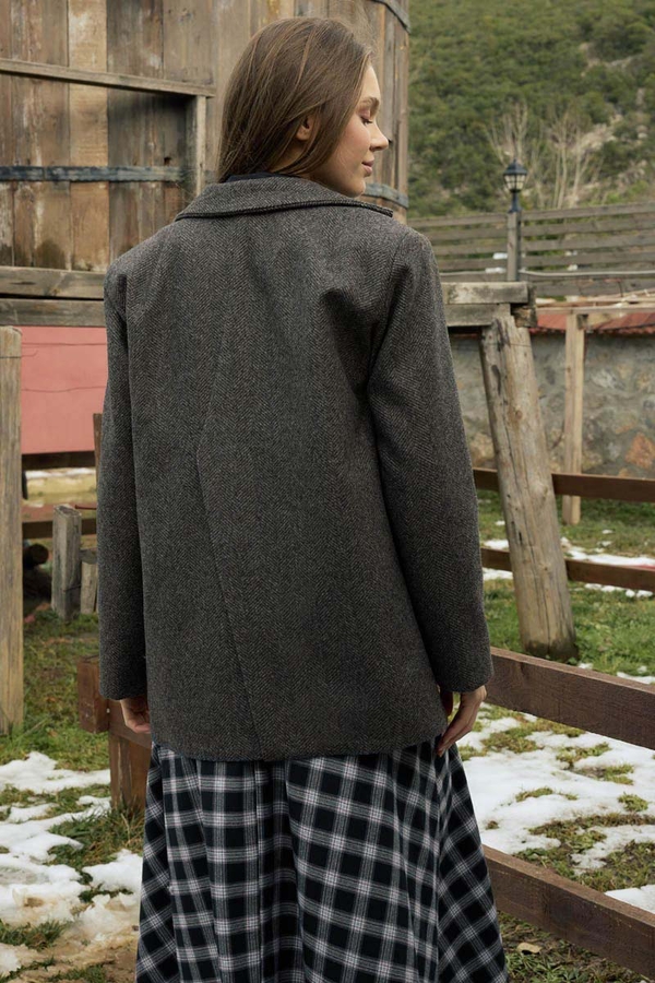 Kaşe Blazer Ceket Antrasit - 18