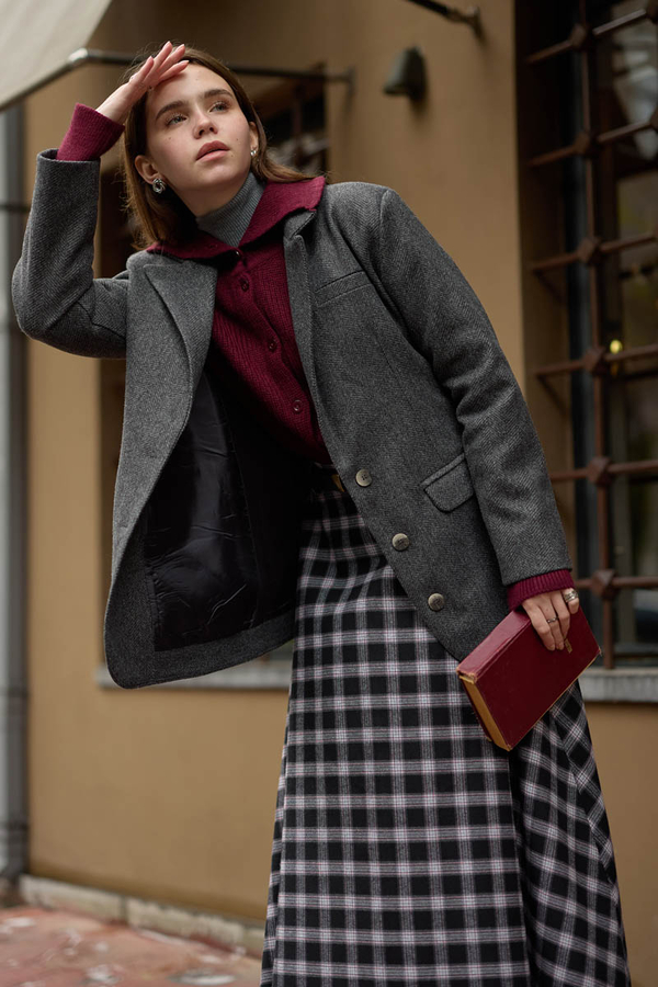 Kaşe Blazer Ceket Antrasit - 3