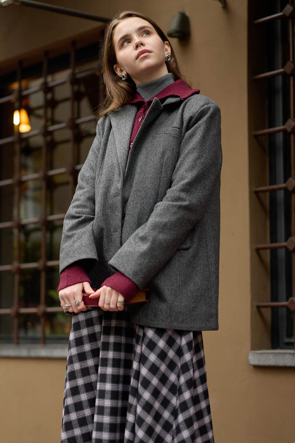 Kaşe Blazer Ceket Antrasit - 6