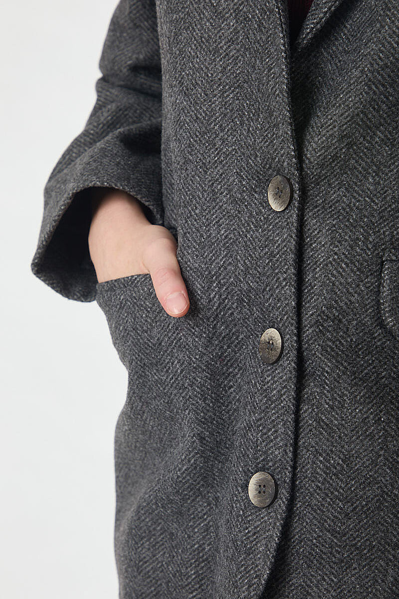 Kaşe Blazer Ceket Antrasit - 4
