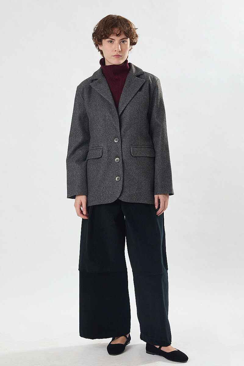 Kaşe Blazer Ceket Antrasit - 1