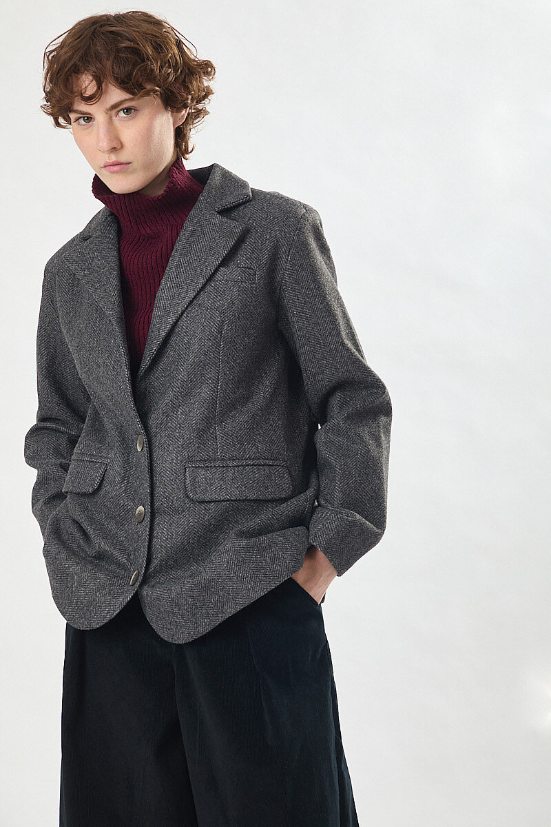 Kaşe Blazer Ceket Antrasit - 2