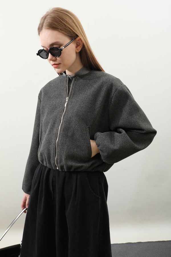 Kaşe Bomber Ceket Antrasit - 1